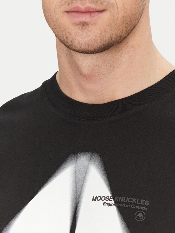 Moose Knuckles Moose Knuckles Marškinėliai Maurice M15MT776 Juoda Standard Fit