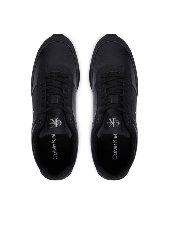 Calvin Klein Сникърси Calvin Klein Retro Run Lace Band Tmb Lth Mix HM0HM02447 Черен