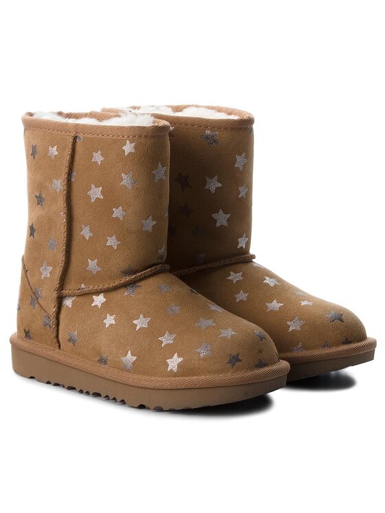 Ugg Снігоходи Ugg Kids Classic Short II Stars 1019697K Коричневий