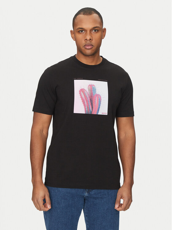 BOSS BOSS Футболка Te_Mextour 50535079 Чорний Regular Fit