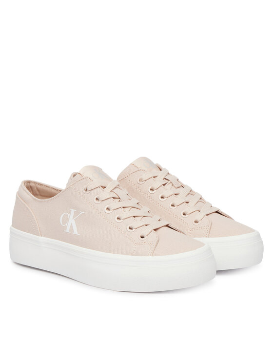 Calvin Klein Jeans Snīkeri Calvin Klein Jeans Vulc Flatform Low Canvas Mg YW0YW01763 Rozā