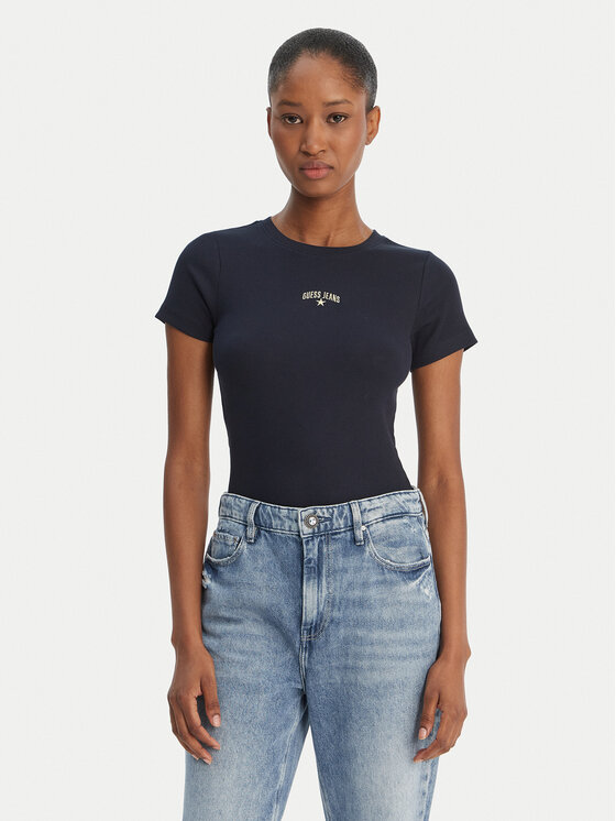 Guess Jeans Guess Jeans T-Shirt W6GPZ3 KA0H1 Σκούρο μπλε Slim Fit