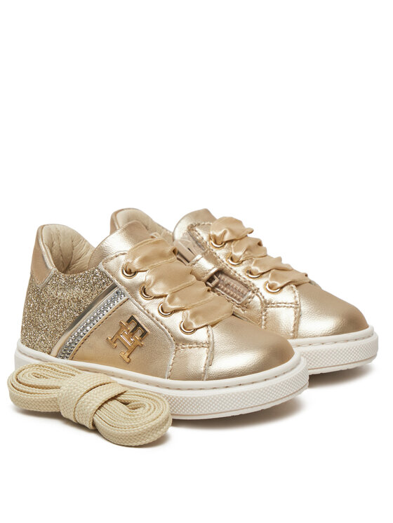 Tommy Hilfiger Sneakersy Tommy Hilfiger Sneaker Bassa Allacciata T1A9-33932-0829 M Złoty
