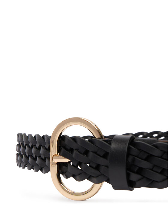 Tommy Hilfiger Curea de Damă Tommy Hilfiger Th Chic 2.5 Woven Leather AW0AW18111 Negru