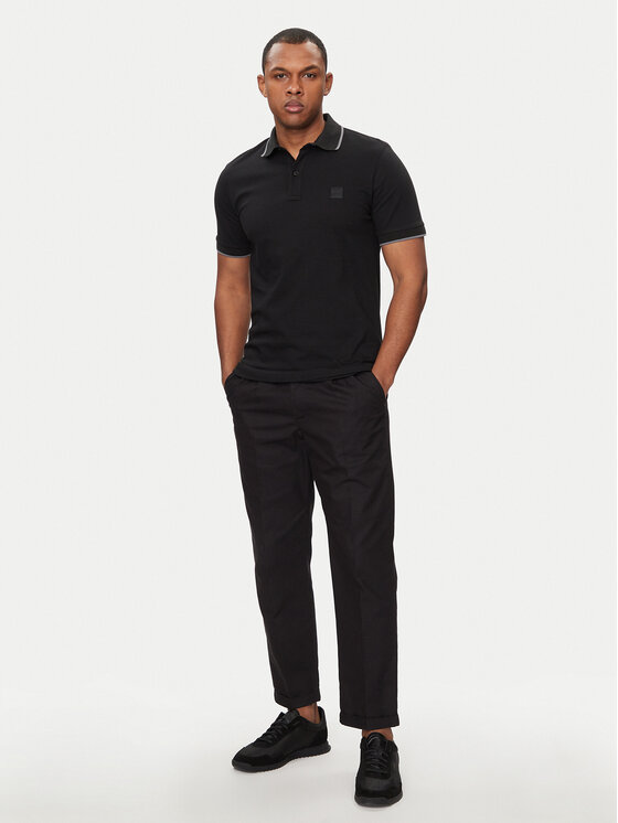 BOSS Boss Поло Passertip 50507699 Чорний Slim Fit