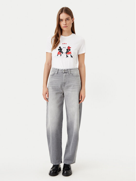 ONLY ONLY Majica Mickey 15317991 Bela Regular Fit