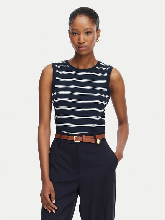 Tommy Hilfiger Tommy Hilfiger Top Multistripe WW0WW50025 Azul marino Slim Fit
