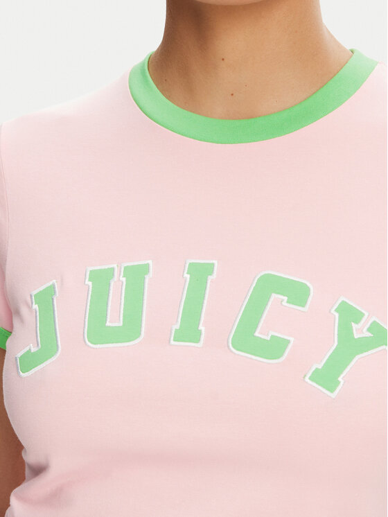 Juicy Couture Juicy Couture Camiseta Collegiate Ringer JCWCT125320 Rosa Slim Fit