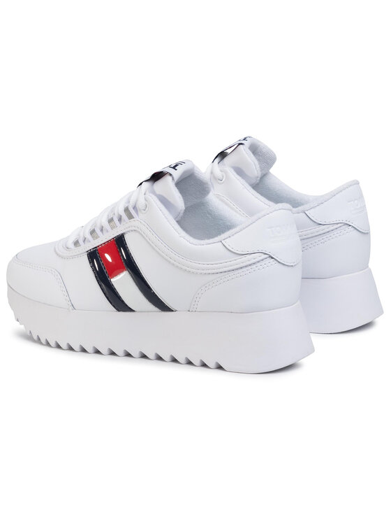 Tommy Jeans Laisvalaikio batai Tommy Jeans High Cleated Flag Sneaker EN0EN00784 Balta