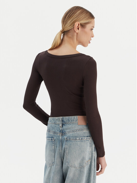 Guess Guess Боді V4YP07 J1314 Коричневий Slim Fit