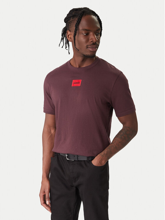 HUGO HUGO Футболка Diragolino 50447978 Бордовий Regular Fit