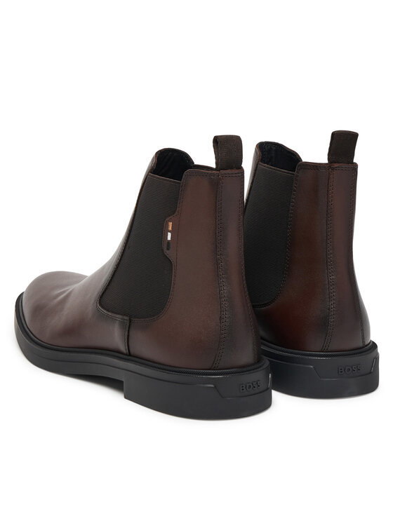 BOSS Kotníková obuv s elastickým prvkem BOSS Calev 50552527 Hnědá