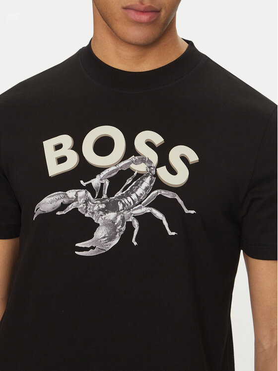 BOSS BOSS Marškinėliai Te_Bossfish 50539196 Juoda Regular Fit