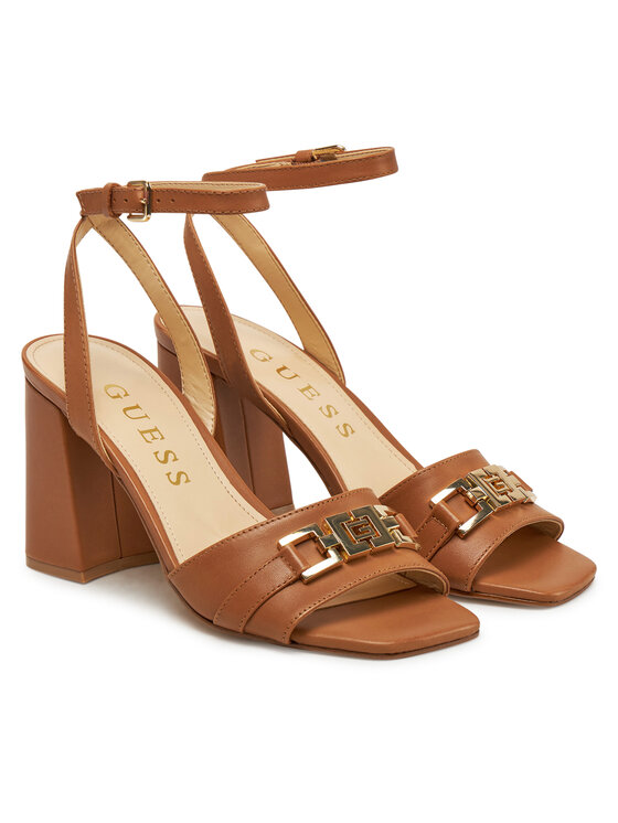 Guess Sandały Guess FLJGRT LEA03 Brązowy