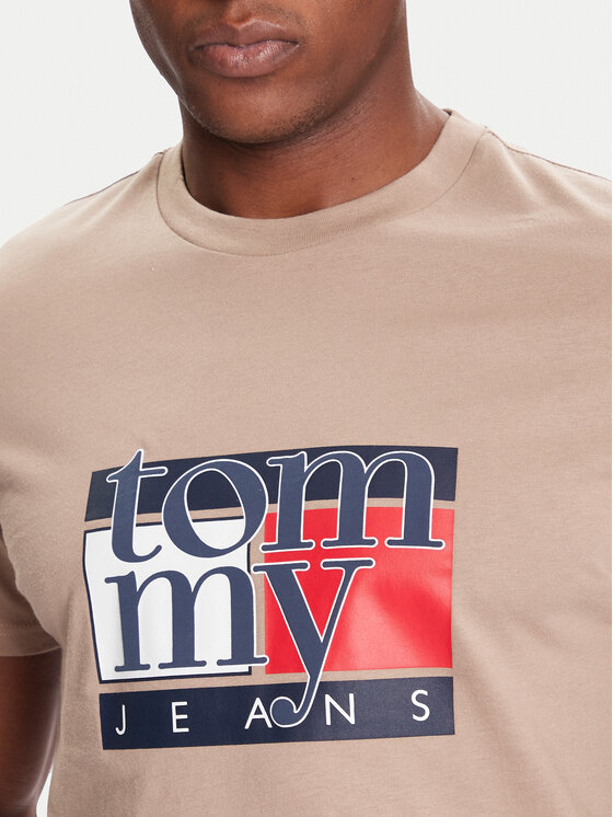 Tommy Jeans Tommy Jeans Camiseta DM0DM21977 Beis Regular Fit