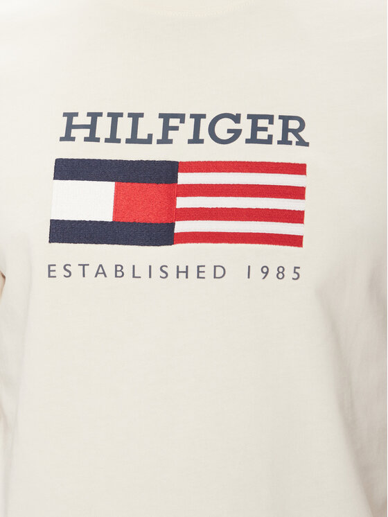Tommy Hilfiger Tommy Hilfiger T-shirt American Monotype MW0MW39843 Écru Regular Fit