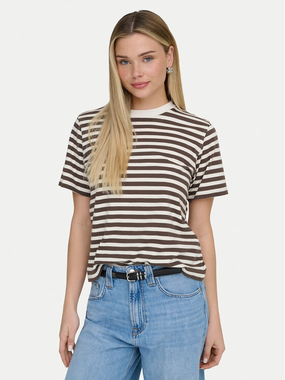 ONLY ONLY Camiseta Livina 15272227 Marrón Regular Fit