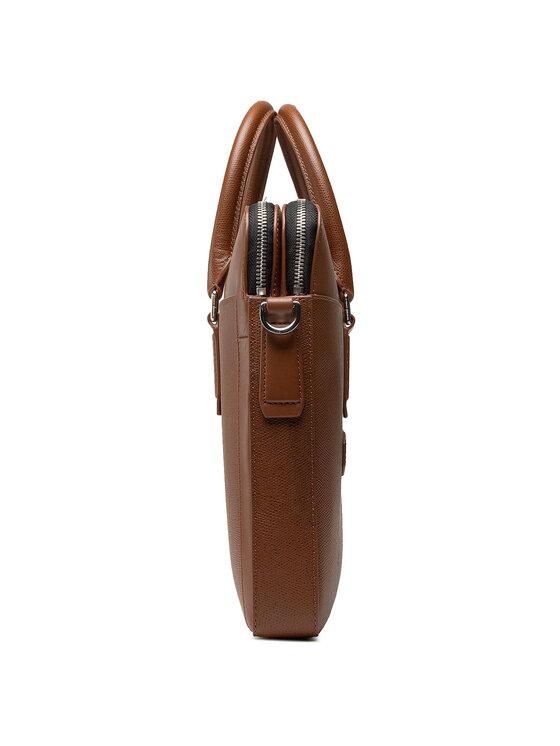 Tommy Hilfiger Brašna na notebook Tommy Hilfiger Business Leather Slim Comp AM0AM068420 Hnědá