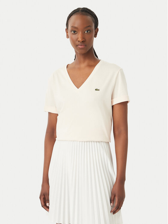 Lacoste Lacoste Футболка TF7300 Кремовий Regular Fit