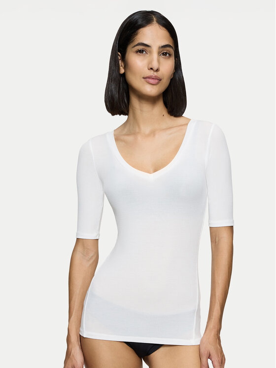 Triumph Triumph Pižamos marškinėliai Beauty Layers 10222610 Écru Slim Fit