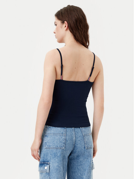 Tommy Jeans Tommy Jeans Top Essential DW0DW20675 Mornarsko modra Slim Fit