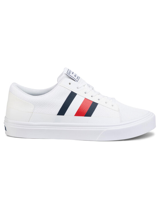 Tommy Hilfiger Sportcipők Tommy Hilfiger Lightweight Stripes Knit Sneaker FM0FM02689 Fehér