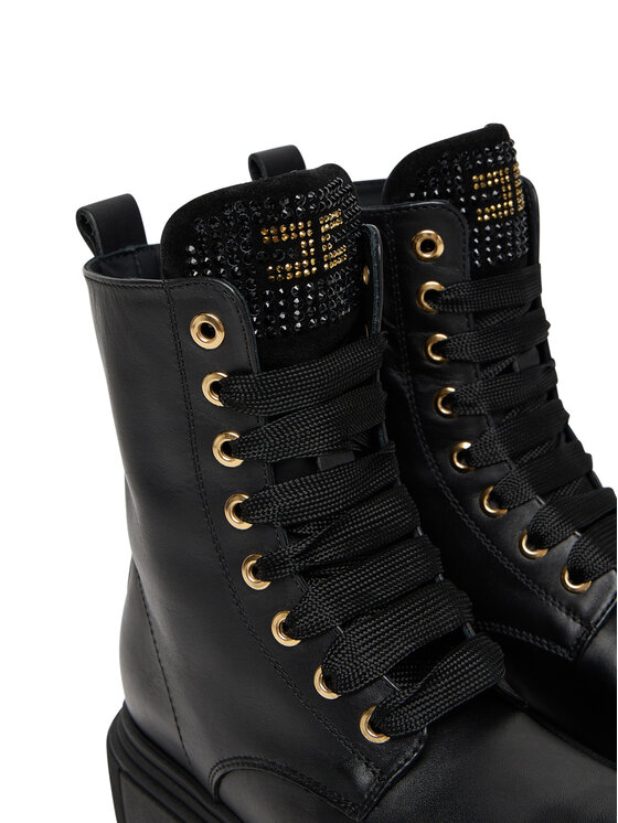 Elisabetta Franchi Черевики туристичні Elisabetta Franchi Lace-Up Bootie F4A5-E0411-1251 D Чорний