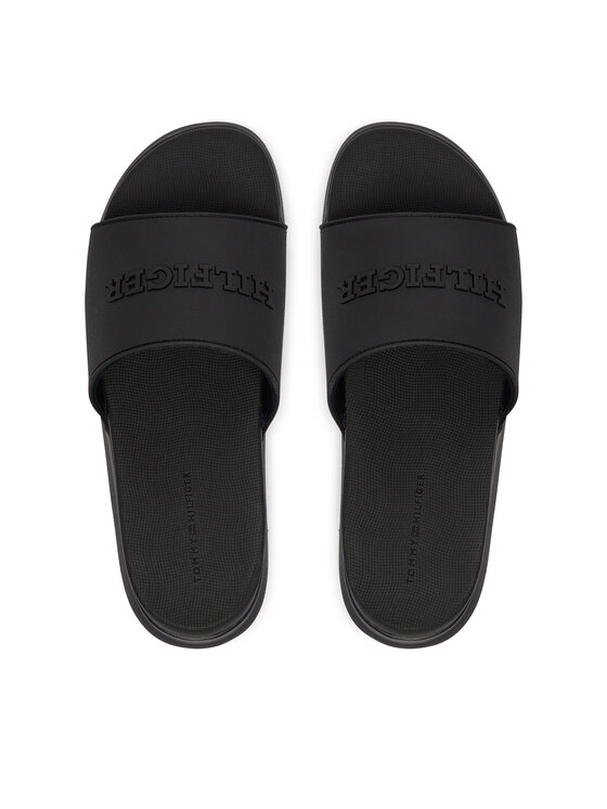 Tommy Hilfiger Šľapky Tommy Hilfiger Dual Density Hilfiger Pool Slide FM0FM05797 Čierna