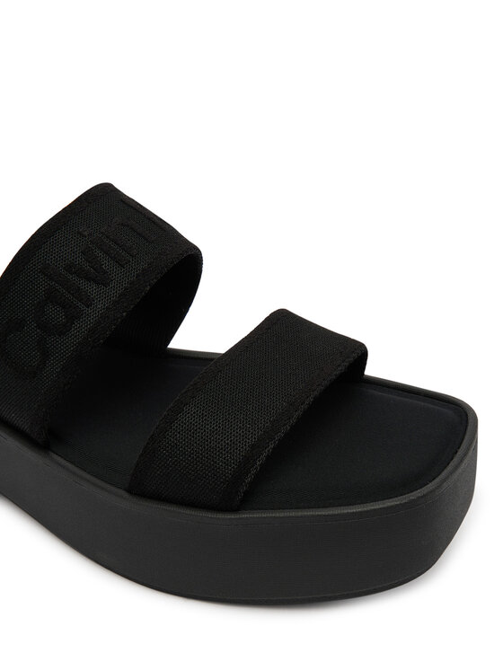 Calvin Klein Papucs Calvin Klein Flatform Sndl Webbing HW0HW02878 Fekete