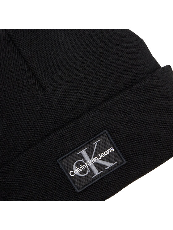 Calvin Klein Jeans Шапка Calvin Klein Jeans Mono Logo Patch Beanie K50K512148 Черен