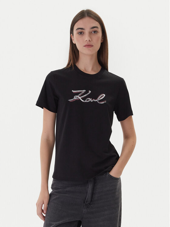 KARL LAGERFELD KARL LAGERFELD Camiseta A4W17052 Negro Regular Fit