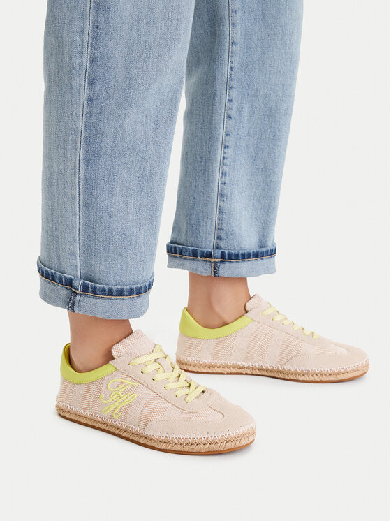 Tommy Hilfiger Espadryle Tommy Hilfiger Woven Logo Embroidery FW0FW09108 Beżowy
