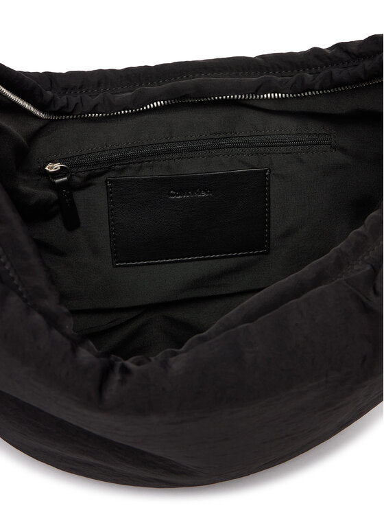 Calvin Klein Soma Calvin Klein Nylon Cord Small Hobo Bag LV04F3382G Melns