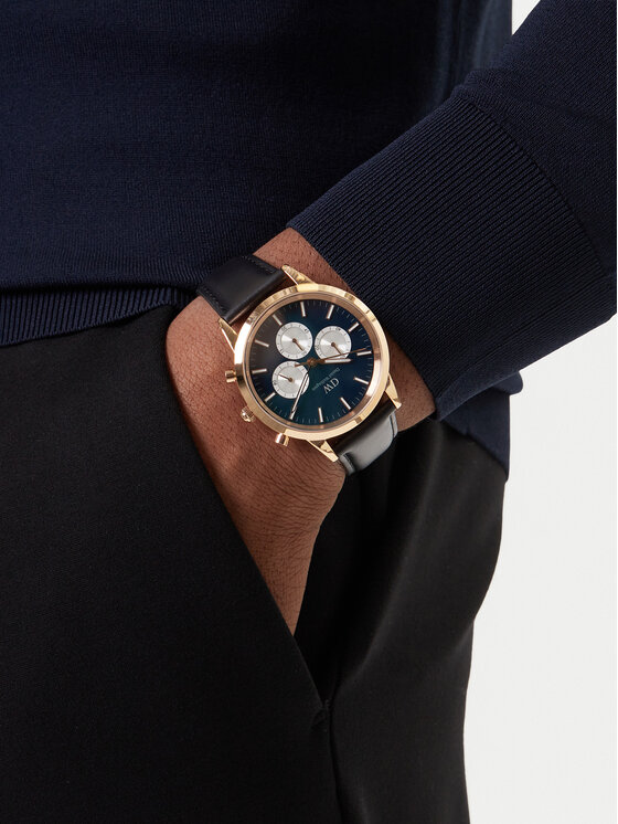 Daniel Wellington Hodinky Daniel Wellington Iconic Chronograph St Mawes Arctic Panda DW00100877 Čierna