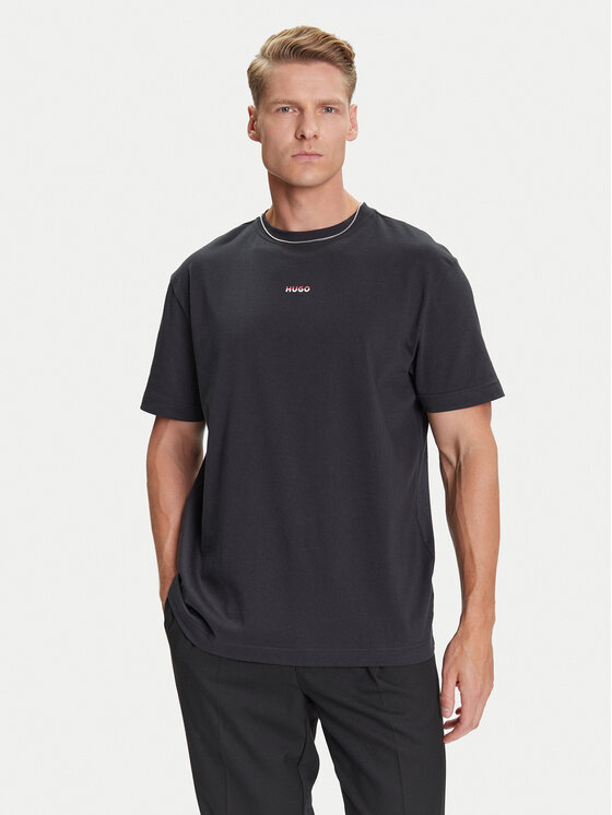 HUGO HUGO Camiseta Split Logo 50544185 Negro Relaxed Fit