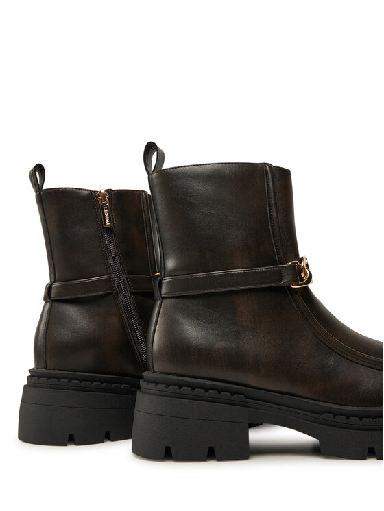 TWINSET Polokozačky TWINSET 242TGT110 Hnědá