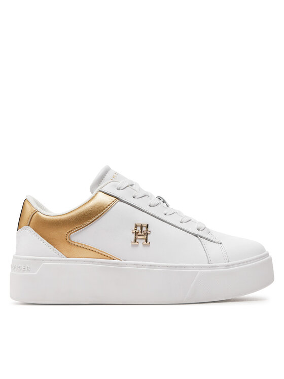Tommy Hilfiger Superge Tommy Hilfiger Th Platform Court Sneaker Gld FW0FW08073 Bela