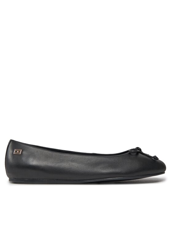 Tommy Hilfiger Ballerine Tommy Hilfiger Essential Leather Ballerina FW0FW07768 Nero