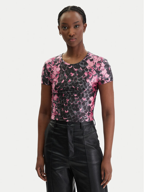 Versace Jeans Couture Versace Jeans Couture Camiseta 80HAH602 JS552 Rosa Slim Fit