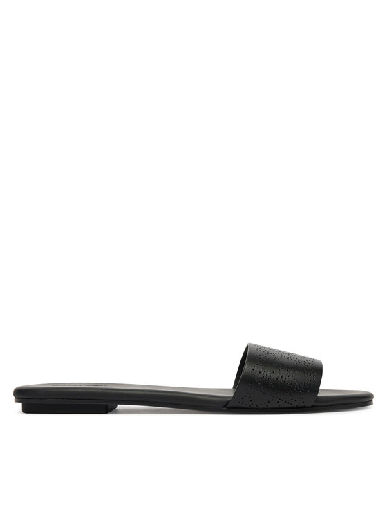 Calvin Klein Iešļūcenes Calvin Klein Org Flat Sndl One Bar Lth Aop HW0HW02857 Melns