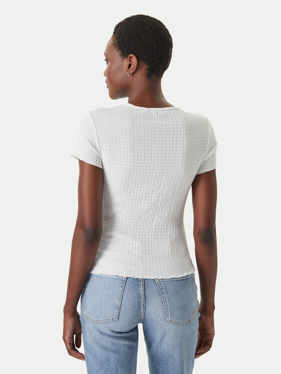 Tommy Jeans Tommy Jeans Camiseta Smock Seersucker DW0DW22219 Blanco Slim Fit