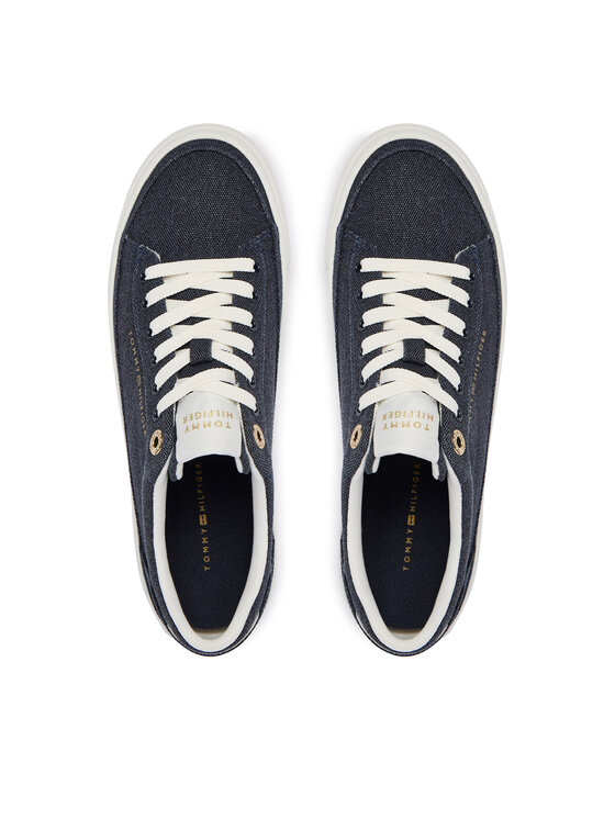 Tommy Hilfiger Tenisenes Tommy Hilfiger Th Foxing Platform Washed Canvas FW0FW09172 Zils