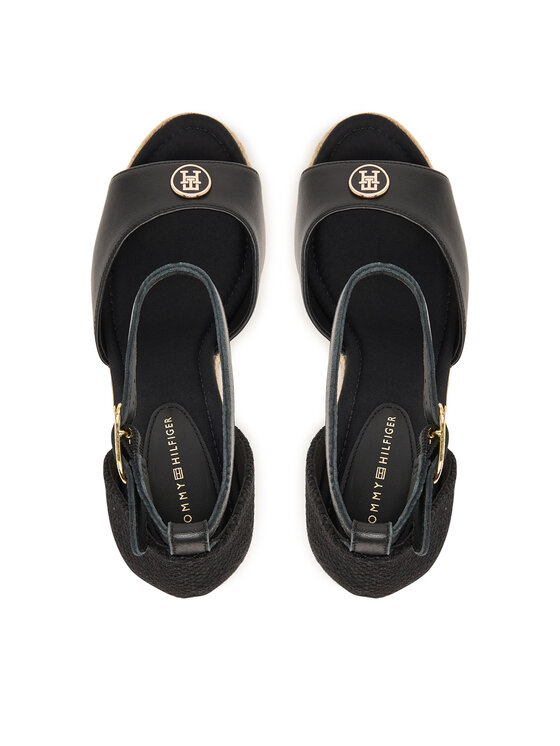 Tommy Hilfiger Espadryle Tommy Hilfiger Plate High Wedge Espad FW0FW09517 Czarny