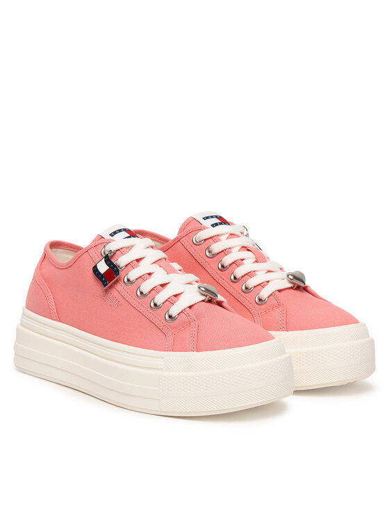 Tommy Jeans Snīkeri Tommy Jeans Tjw Flatform Sneaker Charms EN0EN02959 Rozā