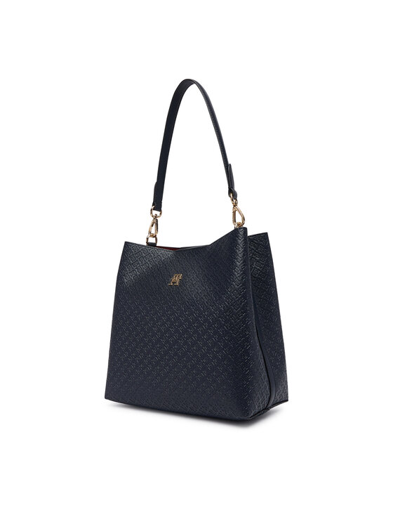 Tommy Hilfiger Τσάντα Tommy Hilfiger Th Icon Shoulder Bag Mono AW0AW19000 Σκούρο μπλε