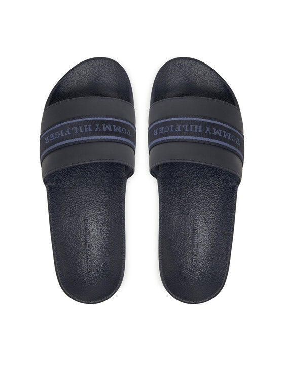 Tommy Hilfiger Şlapi Tommy Hilfiger Hilfiger Poolside With Webbing FW0FW08529 Bleumarin