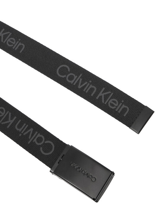 Calvin Klein Bērnu josta Calvin Klein Calvin Logo Canvas Belt IU0IU00667 Melns