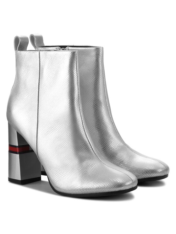 Tommy Jeans Botine Tommy Jeans Crackled Metallic He EN0EN00280 Argintiu