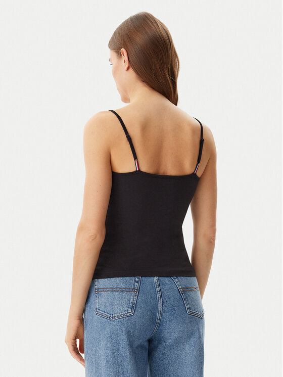 Tommy Jeans Tommy Jeans Felső Essential DW0DW20675 Fekete Slim Fit