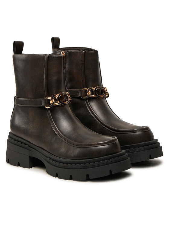 TWINSET Polokozačky TWINSET 242TGT110 Hnědá